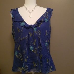 Anne Klein sleeveless silk top sz 14